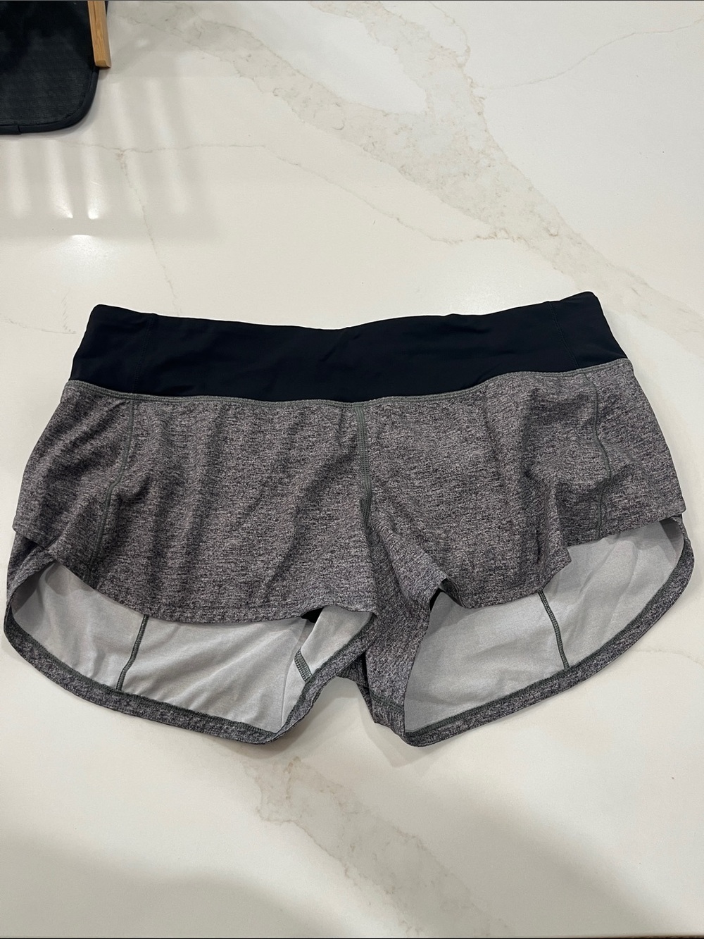 lululemon athletica Gray Athletic Shorts with Black Waistband